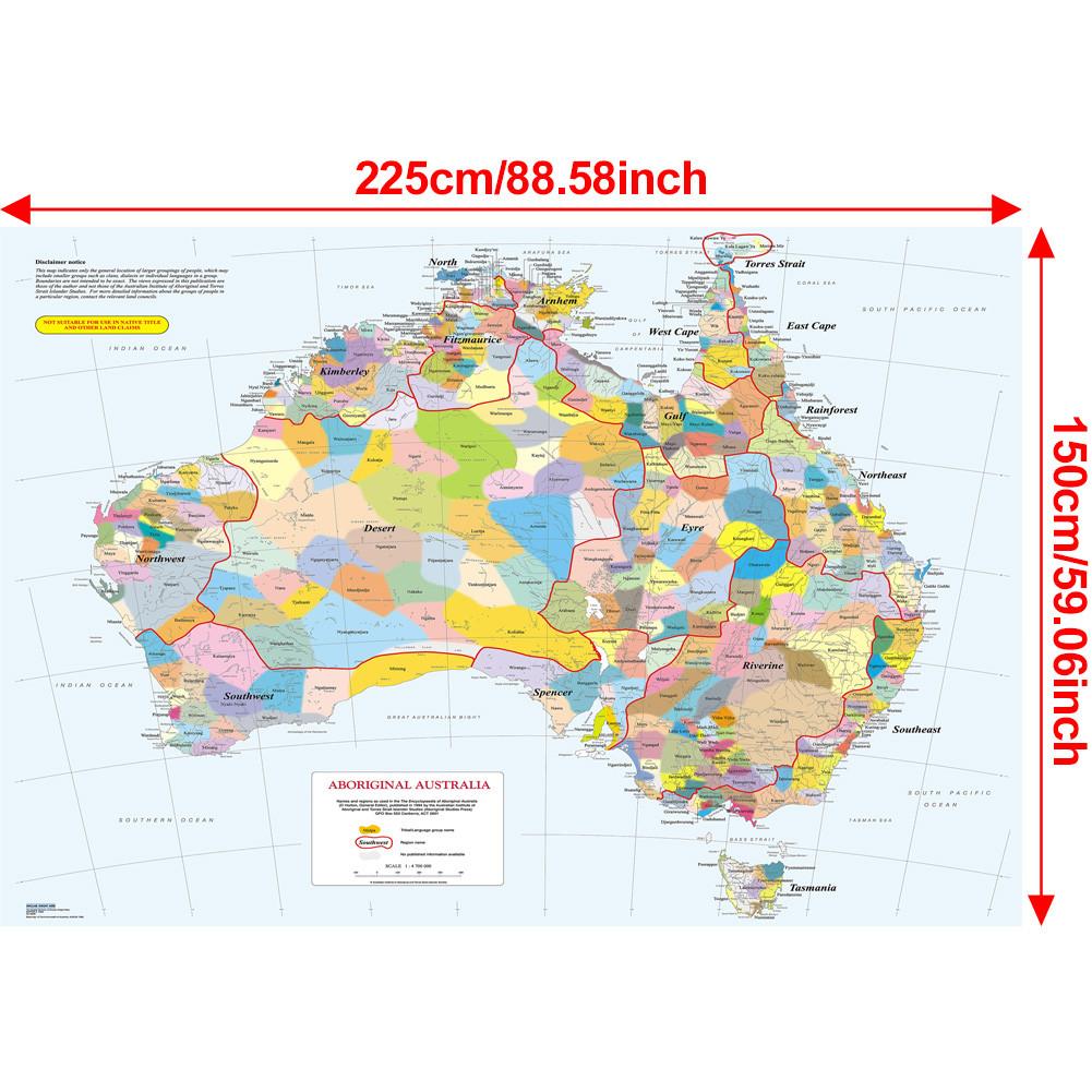 Australia Area Map Educational Map Decorative Hanging Picture for Travel,Educational Tool,Photo Shoot Background