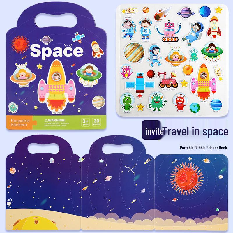 

Портативная книга с наклейками-пузырями для малышей: Концентрация и развивающая игрушка-пазл для возраста 2-3 года