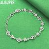 925 Sterling Silver AAA Zircon Heart Daisy Bracelet - Exquisite Gift Jewelry