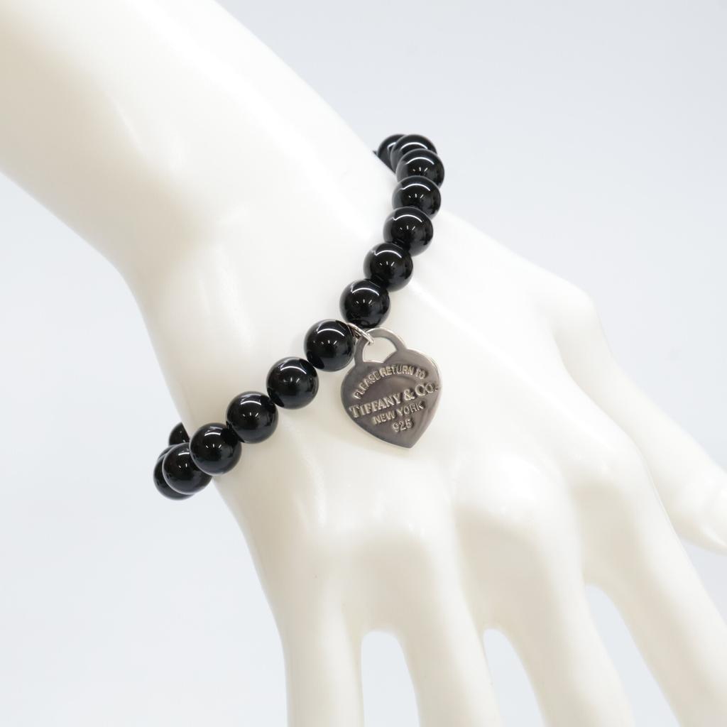 TIFFANY&Co. AG925 Return to Heart Tag Onyx Bracelet Silver / BlackUsed