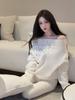Women's One-Shoulder Rhinestone Knit Sweater - Korean Style Early Autumn Long-Sleeve Top