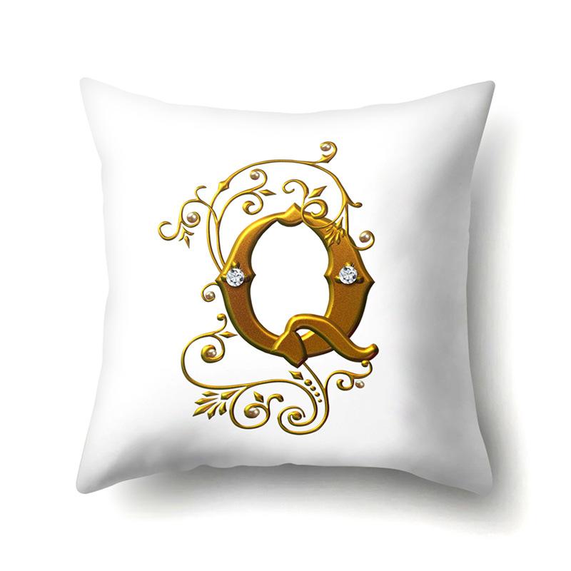 Polyester Pillow Case Car Decoration Home 26 English Letters Printed Car Waist Cushion Pillow Case