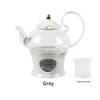 Ceramic Stone Flower Teapot Set Glass Candle Heating Fruit Tea Pot