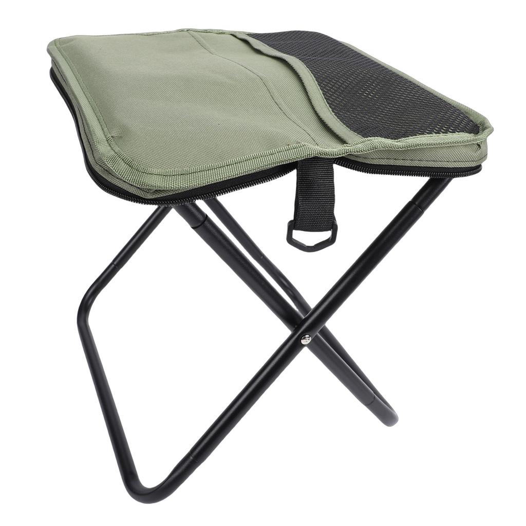Portable Foldable Stool with Shoulder Strap Outdoor Foldable Stool for Mountaineering and Hiking Green Large Size
