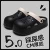 Cute bear hole shoes summer new wear breathable cool slippers two wear non-slip heightening bag head slippers ladies