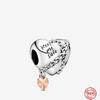 S925 Silver Fine Beads Fit Fasion Original Bracelet Necklace Pendant Women Love Couple Dangle Shiny Mom Charms Jewelry 