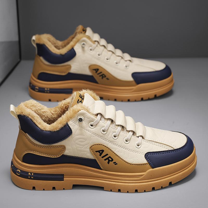 Men's Casual Sneakers Luxury Winter Shoes  Extra Warm Plush Winter Boots for Men Tennis Shoes, Skateboard, High-top Shoes