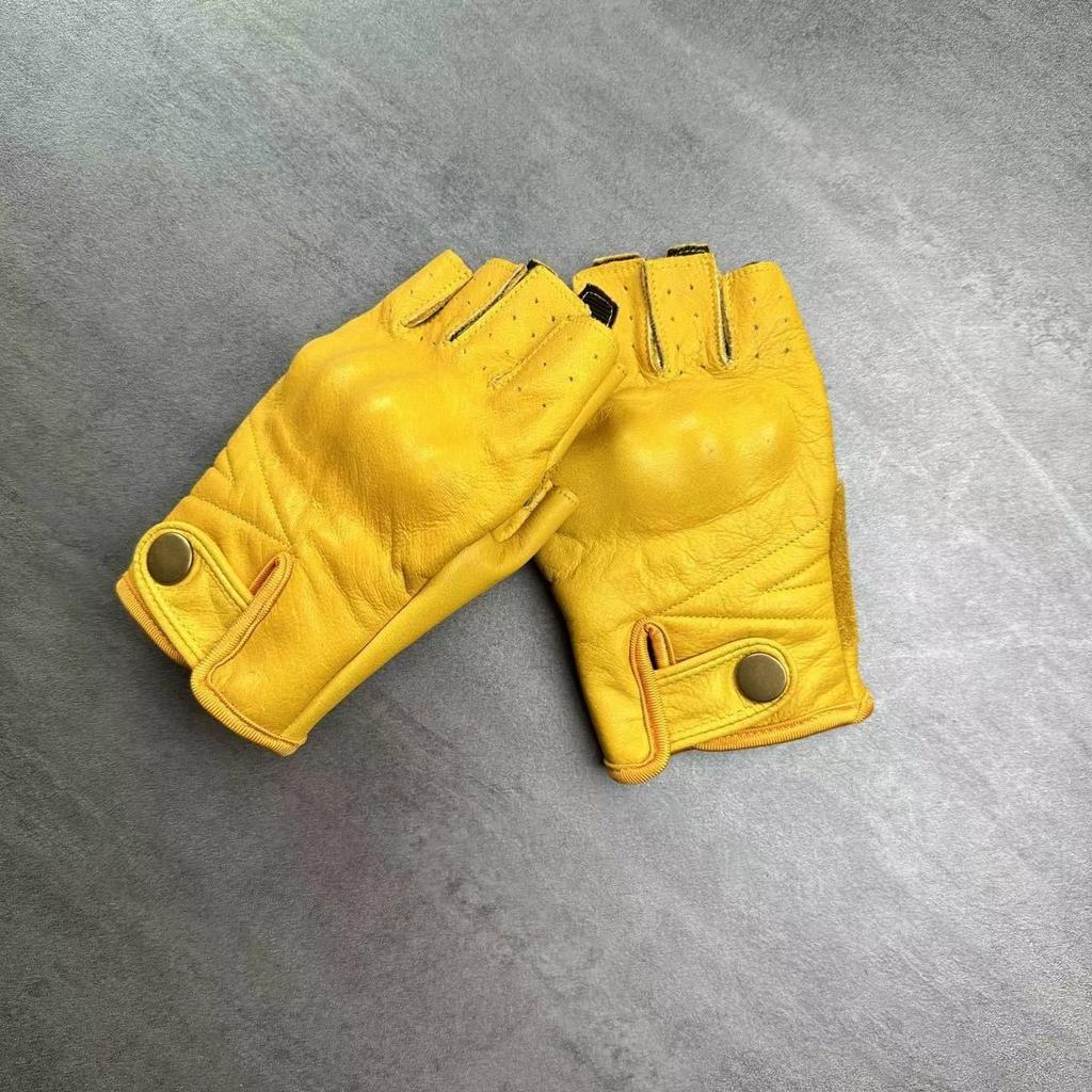 Motorcycle Riding Gloves Leather Motorcycle Riding Protective Gear Cowhide Full-Finger Anti-Slip Gloves
