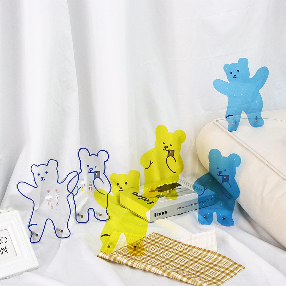 

Для девочек акриловый женский держатель для украшений в виде медведя корейский дисплей для сережек прозрачный органайзер для сережек