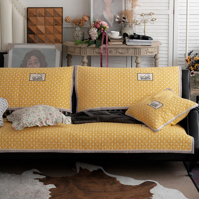 

Ins Style Korean Cotton Sofa Cushion Non-slip Four Seasons Fabric Cushion Simple Fashion Nordic Leather Cushion 70x70