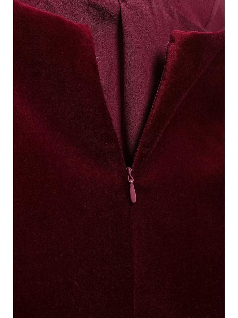 2024 Burgundy Velvet Sleeveless Top with Bow - European and American Winter Fashion Women's Clothing
