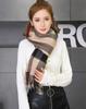 Thick Cashmere Plain 70cm Wide x 200cm Long [RAINBOW] Large, 100% Stole, Check, (Check Camel)