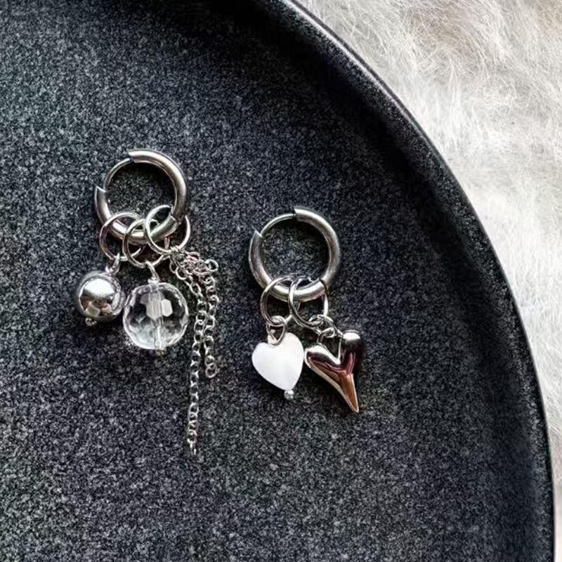 Punk Statement Ear Cuff Clip Earrings for Women Silver Color Crystal Angel Wings Dangle Earrings Wedding Party Trendy Jewelry