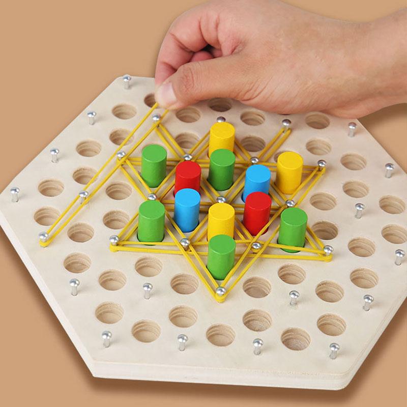 Chain Battle Chess Puzzle Game Geometry Chess Desktop Game Rubber Band Training Family Interaction Exercise Thinking Toys Gift