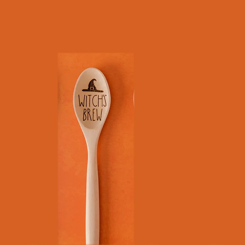 

Witch s Brew Yule Bamboo Wooden Spoon Large Engraved Kitchen Witches Pagan Gift Halloween Party Serving Utensil Cooking Supplies 1PCS 30X5cm