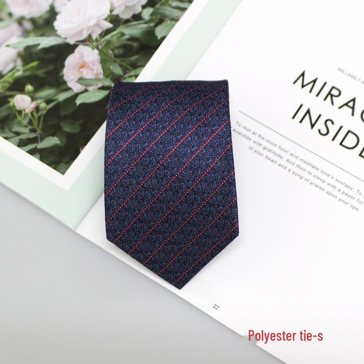 2024 Men's Jacquard Polyester Silk Tie - Floral and Stripe Design