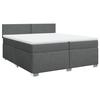 Maison Exclusive - Sommier à lattes de lit avec matelas Gris foncé 200x200cm Tissu