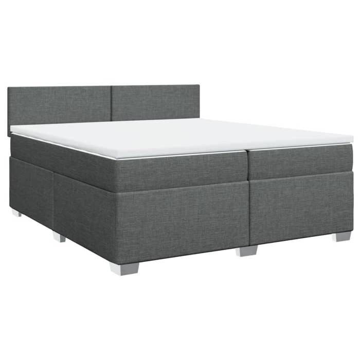Maison Exclusive - Sommier à lattes de lit avec matelas Gris foncé 200x200cm Tissu