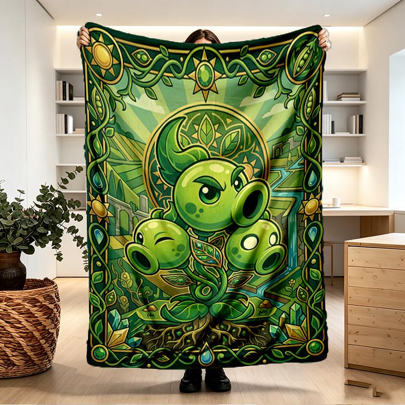 Plants VS Zombies Print Blanket - Soft & Comfortable, for Bedroom, Travel, Sofa, Home Decoration - Birthday Christmas Gift for Friend