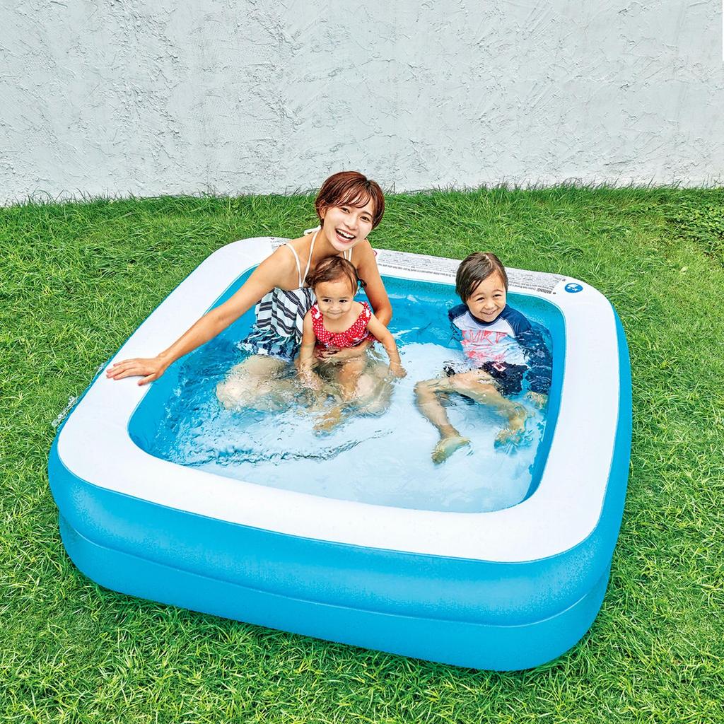 Pool Central JILONG Square 2-Ring Pool, 150 X 150 X 45cm (Inflated Size), JL-667104