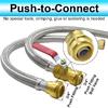24" Stainless Steel Braided Flexible Water Heater Connector, Push To Connect Brass Plumbing Fitting,3/4" Ball Valve X 3/4" FIP, (2 Pack)
