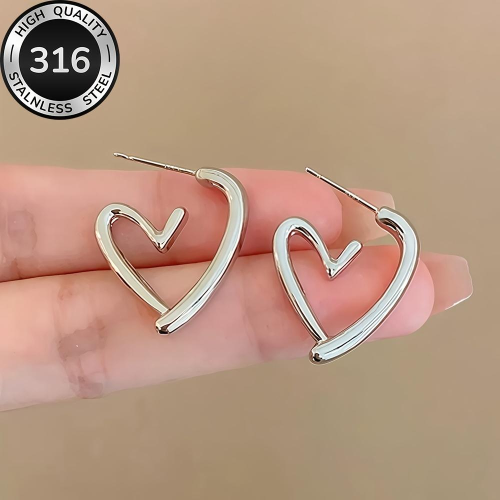 Gold Heart Earrings for Women, Dainty Huggie Earrings, Minimalist Gold Plated Copper Earrings, Cute Small Heart Earring