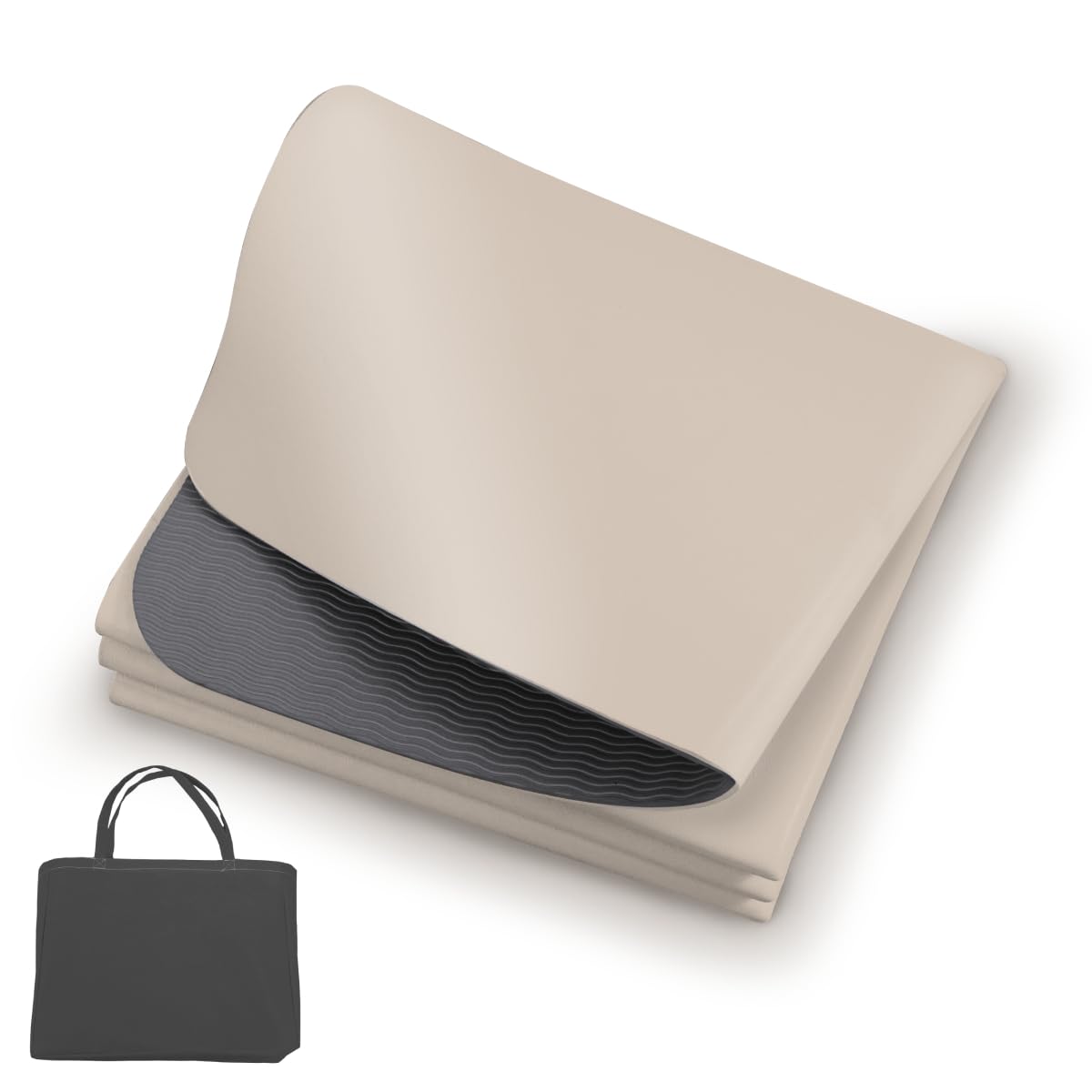 

WEIMALL YOGAM6BE Foldable Yoga 6mm Perfect for Strength and Long on Both Made of TPE Cream Beige Mat, Thick, Training, Pilates, Training, Stretching,