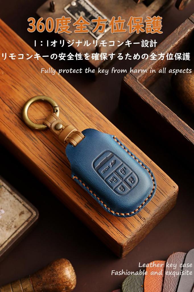 ONTTO Honda Smart Key Case Key Cover Key Holder Genuine Leather Stylish Fit for