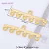 Connettori per Collane a 6 Fili Placcati Oro 18K su Ottone, Connettori per Gioielli, Accessori per la Creazione di Braccialetti Fai da Te