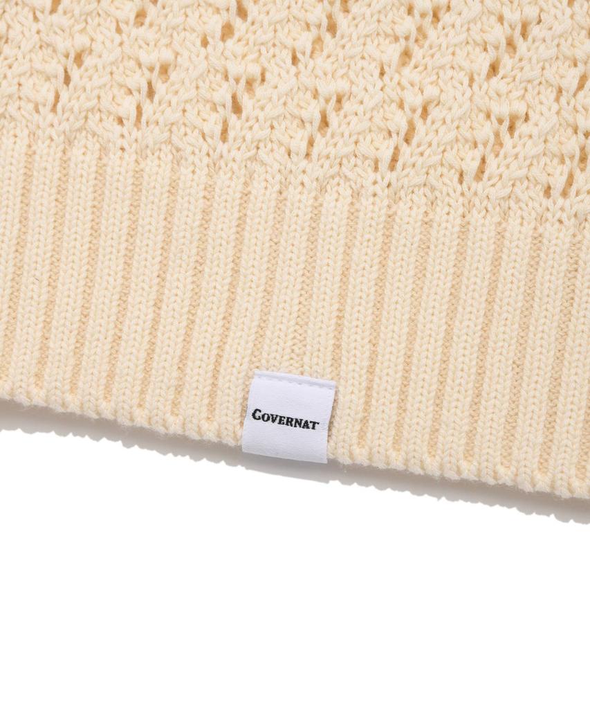 COVERNAT Small Authentic Crochet Collar Half Knit Cream