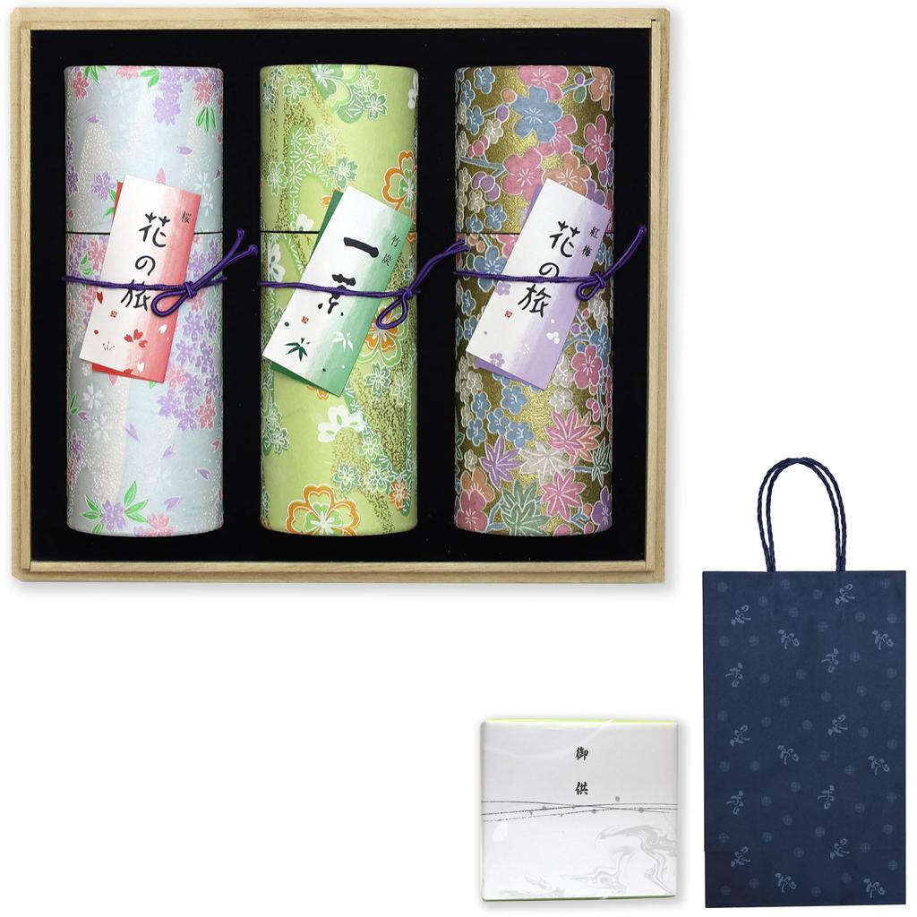 Sympathy incense gift for 49th 1st New Bon types of flower outer carrying bag Made in low smoke day, anniversary, [3 comparison, sandalwood, offering,