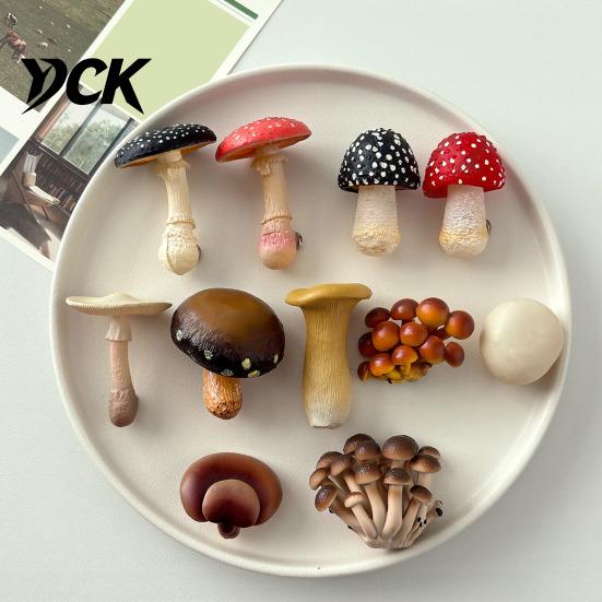 Hand Painted Mushroom Magnets 3D Refrigerator Magnet, Resin Fake Decorative Natural Theme Fridge Photo Notes Holder for Whiteboard Cabinet