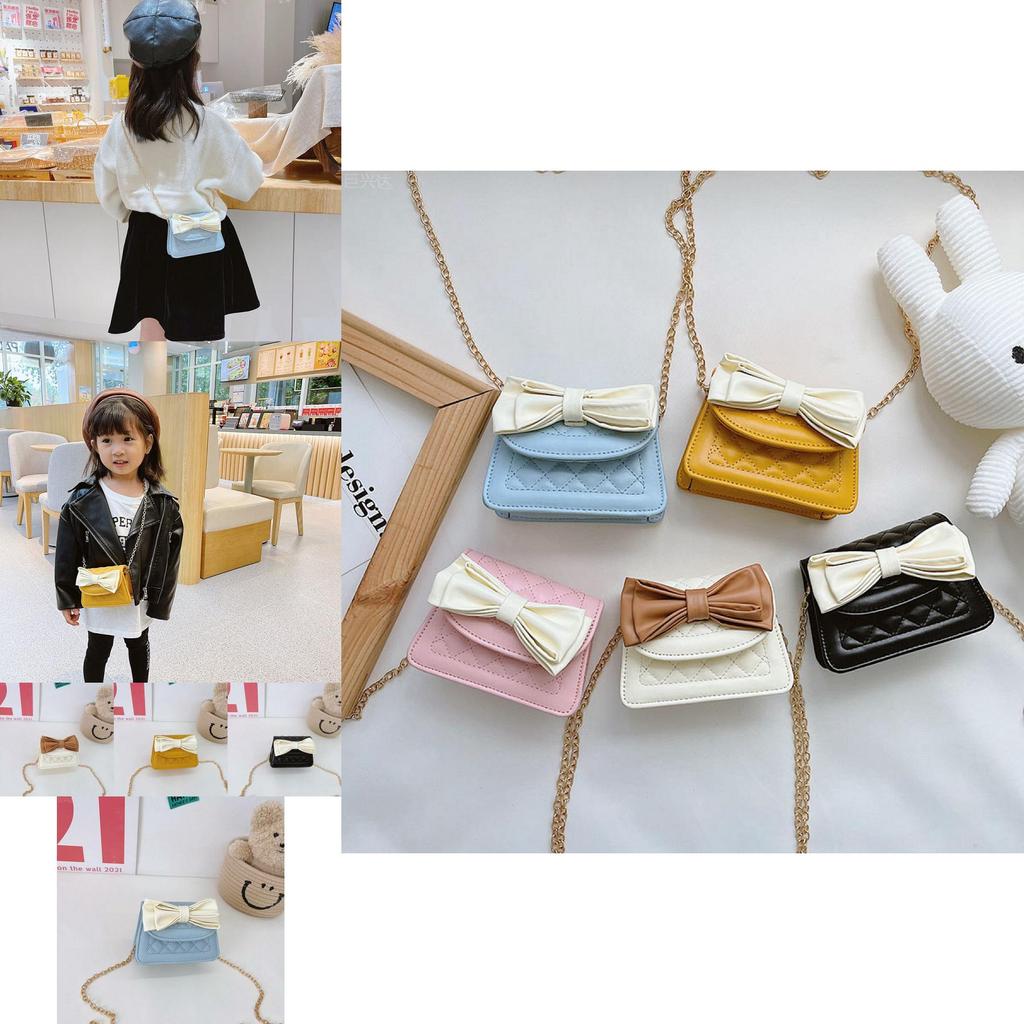 Fashionable Mini Pu Crossbody Bag For Kids With Stylish Bow And Waterproof Features