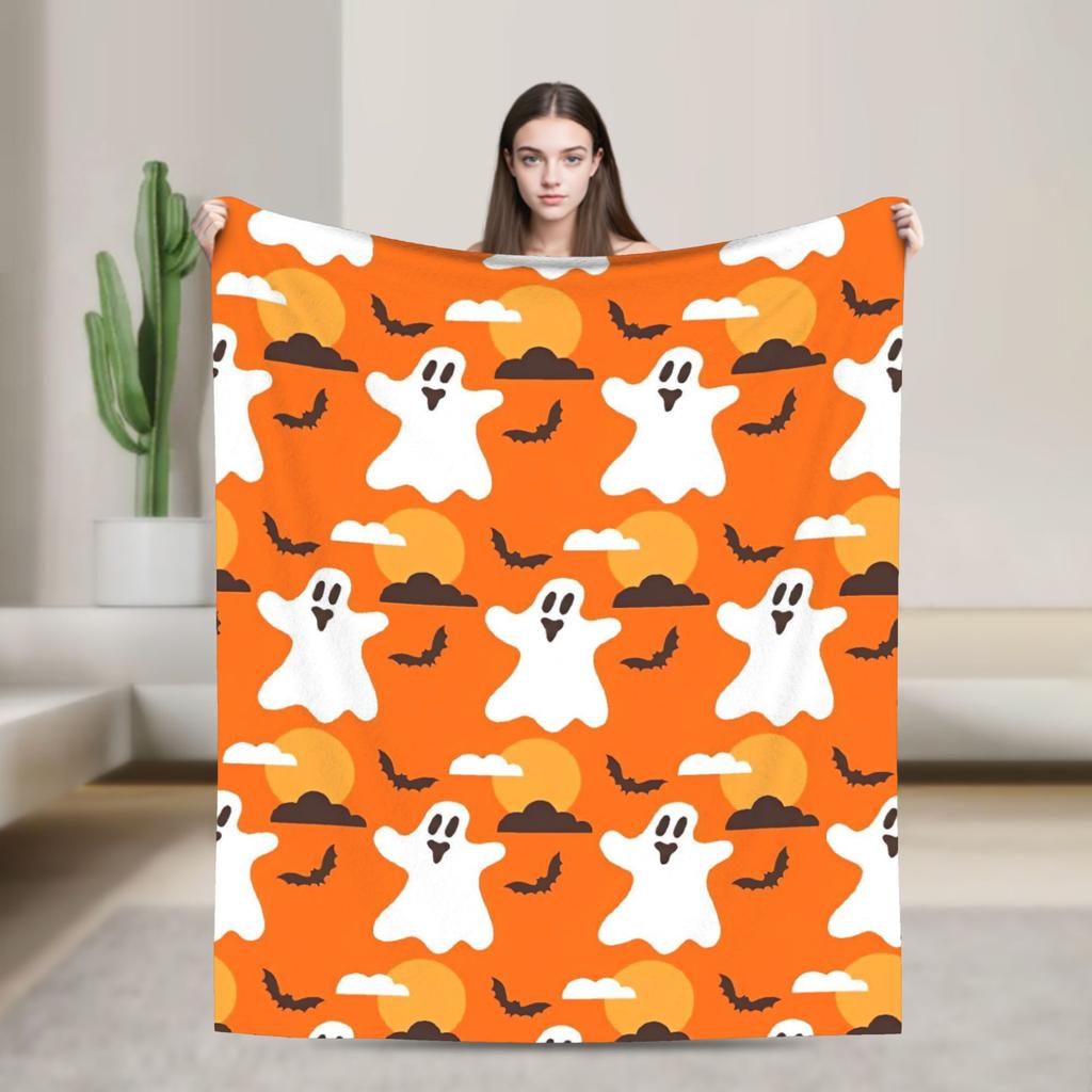 Halloween Theme Pattern  Flannel Blanket Spring  Super Soft Throw Blanket Home Decor Comfortable Bedspread Sofa Bed Cover