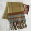 Warm Circle Yarn Shawl Cold Proof Winter Neck Scarf Wrap Women Plaid Tassel Scarf  Outdoor
