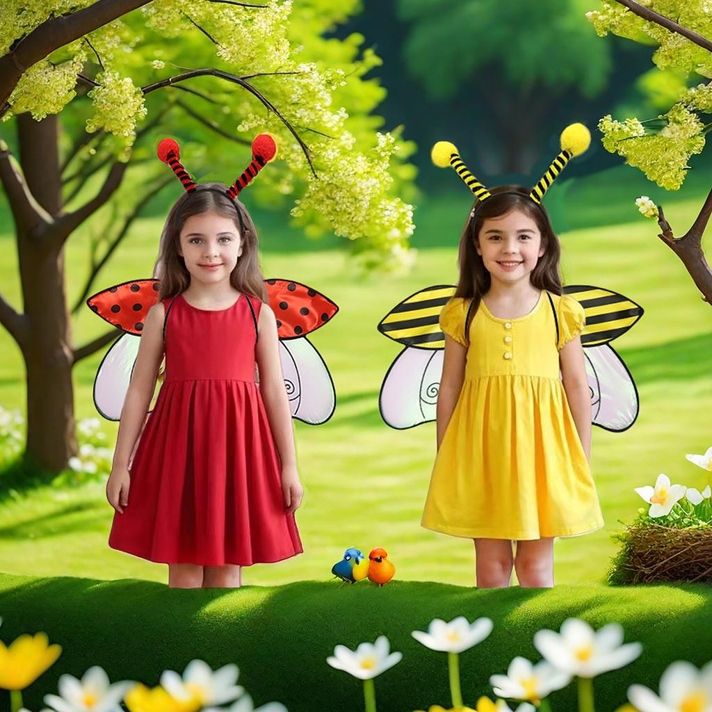 Insect Costume Set For Party & Cosplay And Bee 2 Piece Dress Up Accessories