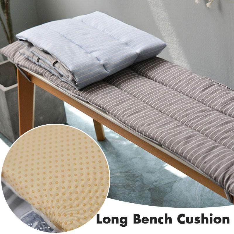 Bench Mat Thickened Padded Stripe Long Bench Cushion Mat Stool Seat Pad Non-slip Garden Indoor and Outdoor Decorative Mat