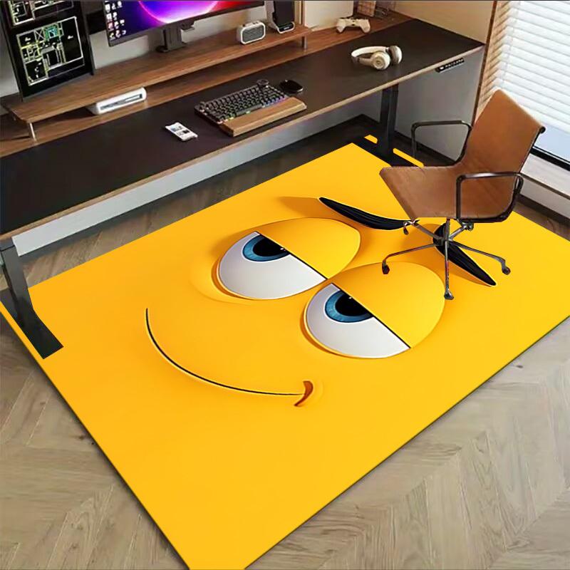 1PC smiley face Extra Large Non Slip Floor carpet, Office, family, bedroom, Studio Large Area Rug Indoor Rugs