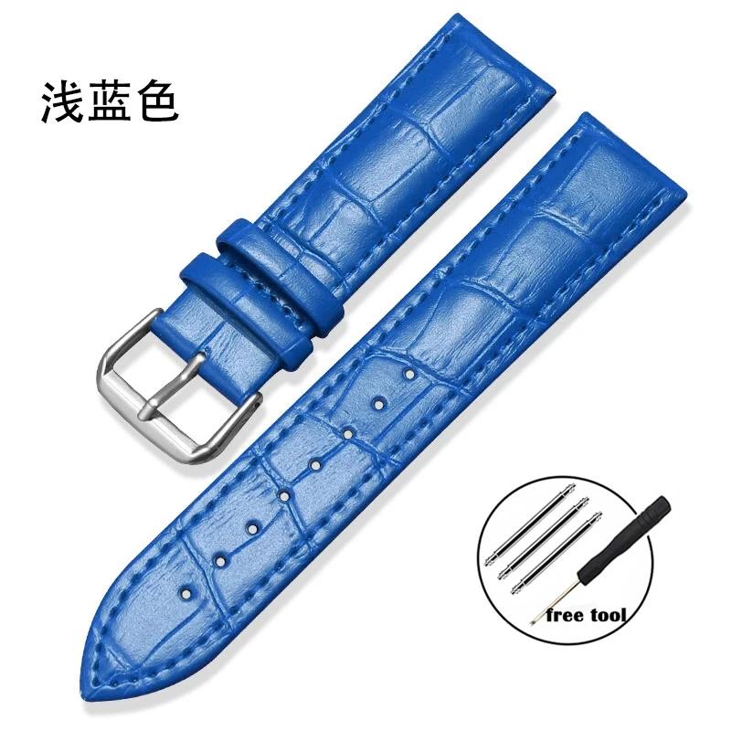 Genuine Leather Watchband 12/13/14/15/16/17/18/19/20/21/22/23/24mm Crocodile Pattern Straps Mens Replacement Universal Bracelet