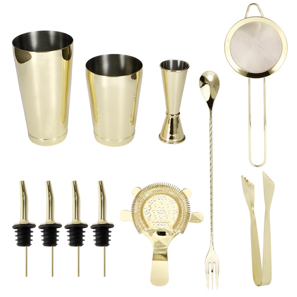 11Pcs/Set Cocktail Shaker Set Stainless Steel Wine Drink Mixer Bartender Tools for Home Bar Club