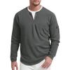 Men's Spring Solid Color Fake Two-Piece Double-Layer V-Neck Pocket Long Sleeve Top