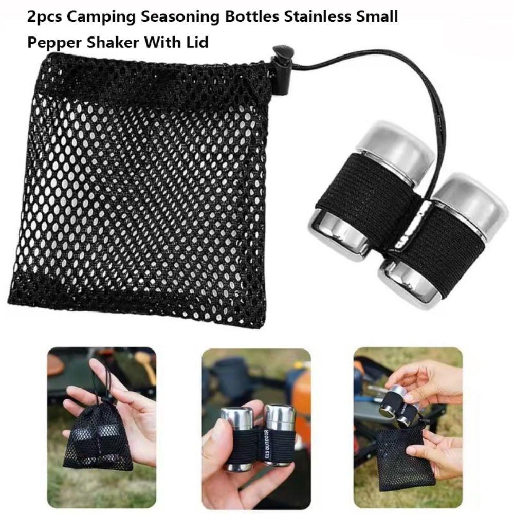 2pcs Small Pepper Shaker Stainless Travel Salt Container  For Motorcycle Modification Accessories