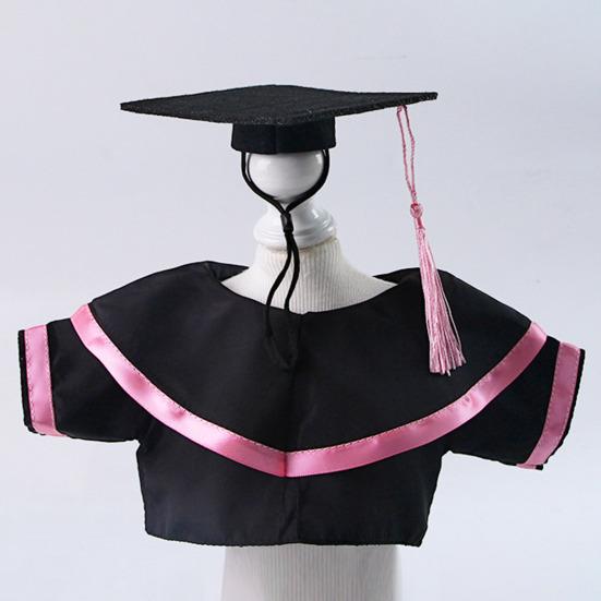 Small Pet Graduation Costume Set Rabbit Graduation Cap And Gown Set Pet Grad Outfit with Tassel for Bunny Tiny Dogs Cats Dolls Holiday Accessory