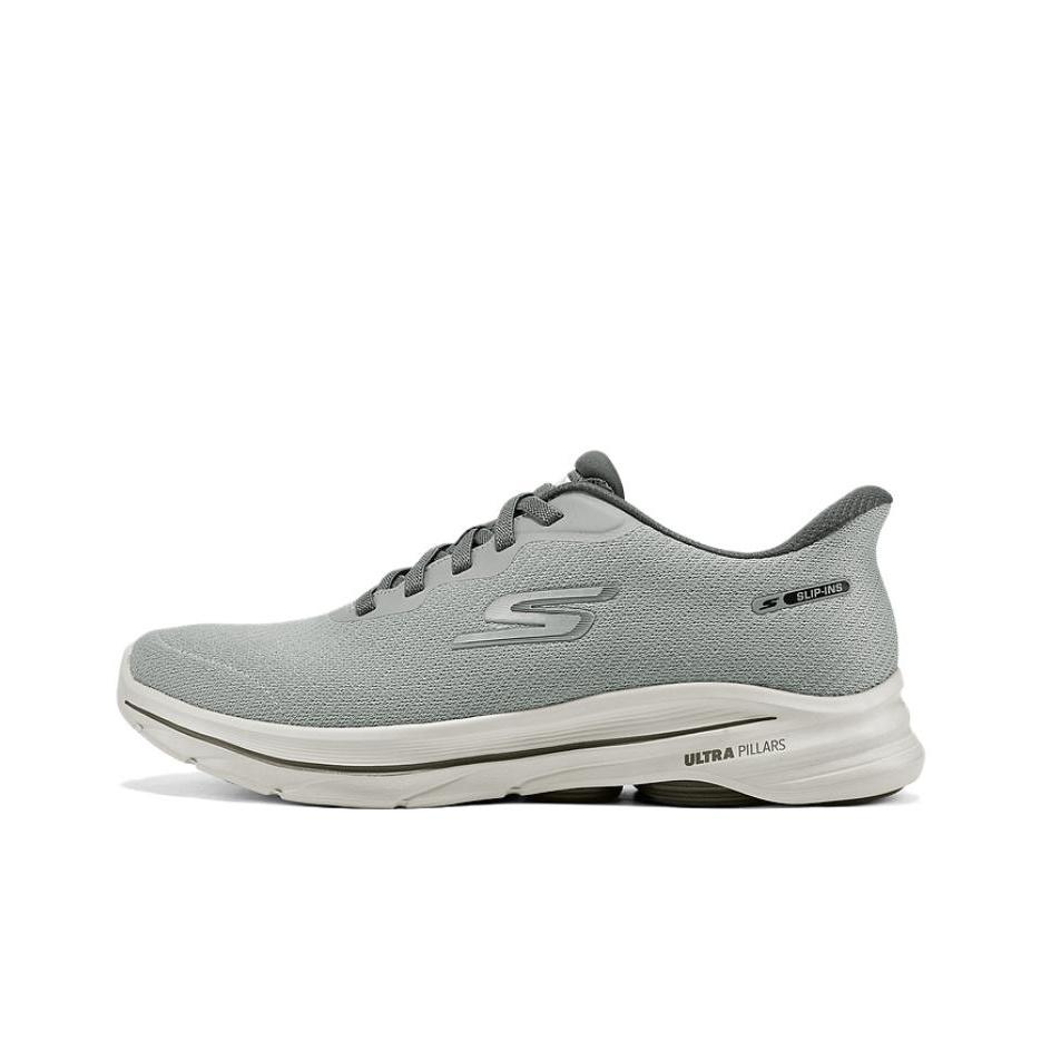 Skechers Men's Gray Go Walk 8 Comfortable Versatile Shock Absorbing Breathable Rebound Walking Shoes Sneaker 216783-Gry Cm