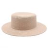 Seaside vacation beach sun protection sun hat green straw hat light board DIY versatile British flat top top top hat