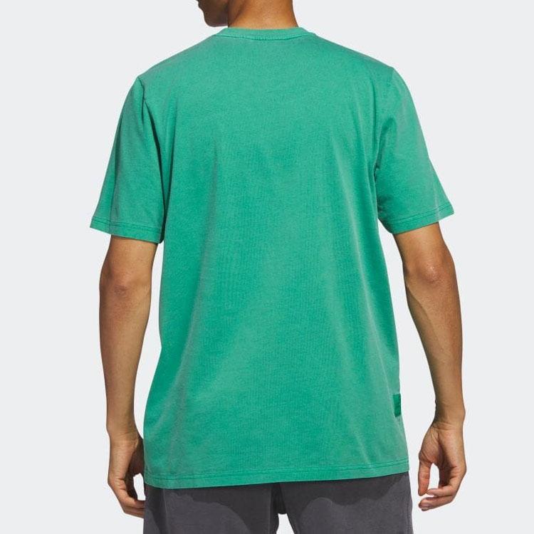 Adidas Originals Trefoil Logo Embroidered Crew Neck Short Sleeve T-Shirt Men Tops Green HS3027