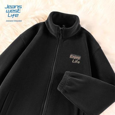 JEANSWEST LIFE Men's Heavyweight Fleece Stand-Up Collar Jacket