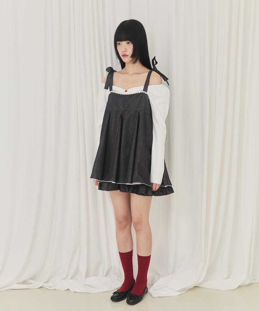 Alkialka Balloon Mini Dress (Black)