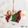New Christmas Painted Resin Santa Claus Heart Pendant Retro Style Christmas Tree Imitation Ceramic Decoration navidad 2025