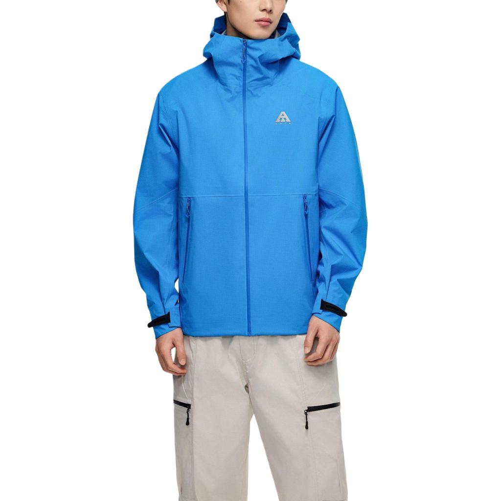 Anta Water Shell LT Windbreaker Series Solid Color Logo Zipper Hooded Sports Windbreaker Unisex Windbreaker Sky-Blue 952417605-4